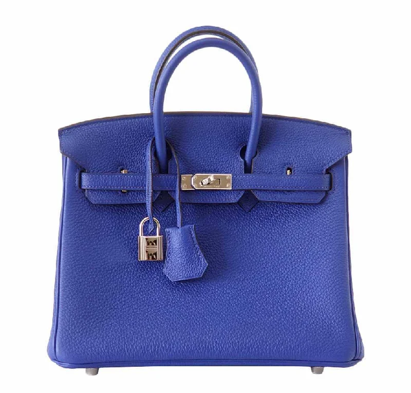 Hermes Birkin Bags with a Beaded Leather Strap for a Bohemian - Glamour LookHermes Birkin 25 Bleu Electric Bag