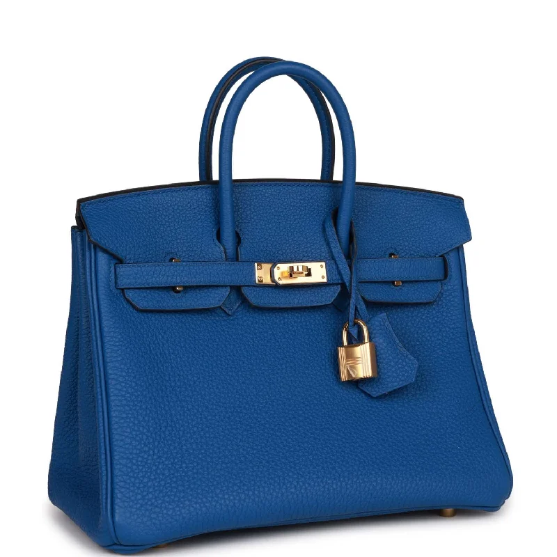 Hermes Birkin Bags with a Hidden Magnetic Closure for Discreet SecurityHermes Birkin 25 Bleu France Togo Gold Hardware