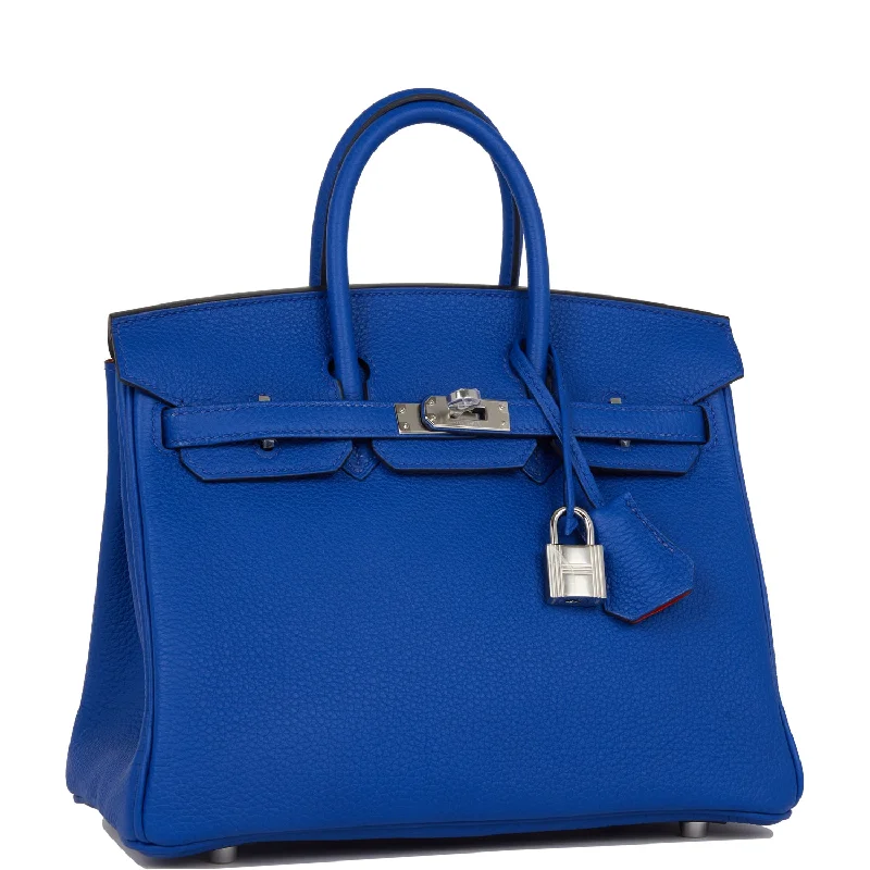 Hermes Birkin Bags in a Deep Navy Blue for a Classic and Elegant LookHermes Birkin 25 Bleu Royal Verso Togo Palladium Hardware