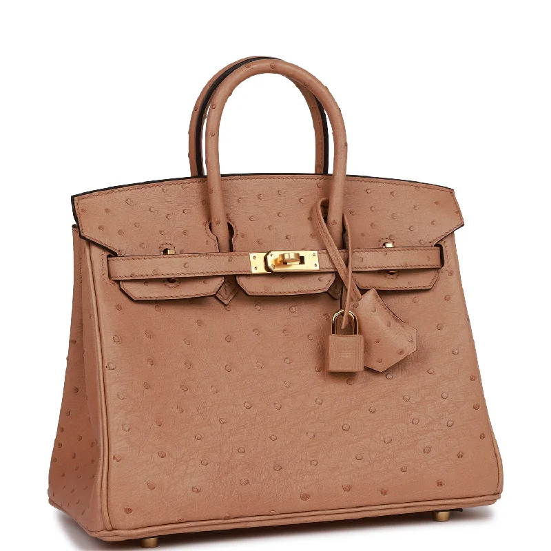 Hermes Birkin Bags with a Hidden Magnetic Closure for Discreet SecurityHermes Birkin 25 Chai Ostrich Gold Hardware