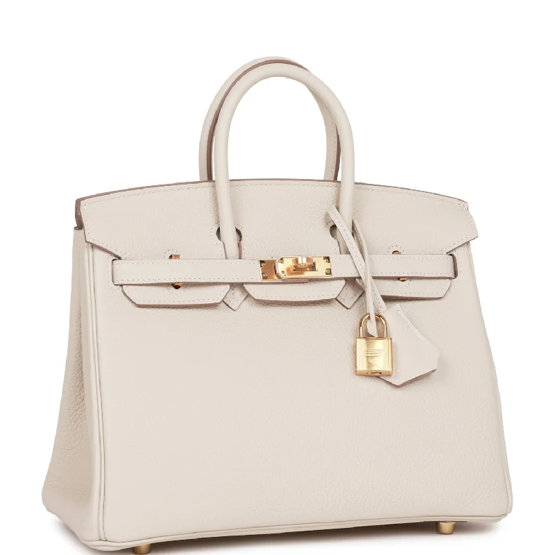 Hermes Birkin Bags with a Chain - Embellished Handle for a Modern TwistHermes Birkin 25 Craie Togo Gold Hardware