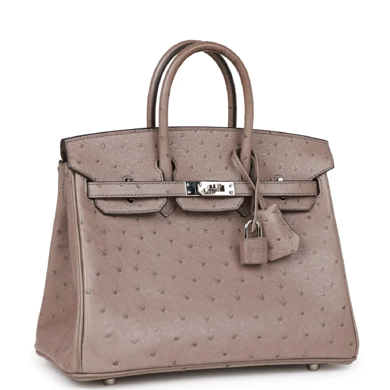 Hermes Birkin Bags in a Dark Chocolate Brown for a Warm and Inviting AestheticHermes Birkin 25 Gris Tourterelle Ostrich Palladium Hardware