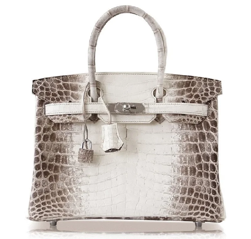 Hermes Birkin Bags with a Woven Leather Strap DetailHermes Birkin 25 Blanc Himalaya Crocodile Bag PHW