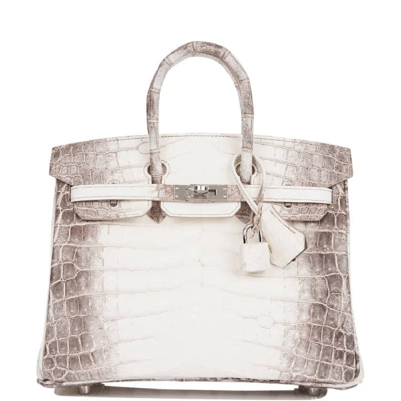 Hermes Birkin Bags in a Light Beige for a Soft and Sophisticated AestheticHermes Birkin 25 Himalaya Niloticus Crocodile Palladium Hardware