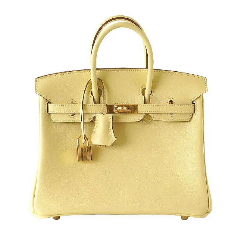 Hermes Birkin Bags with a Hand - Painted Monogram DesignHermes Birkin 25 Jaune Poussin Bag