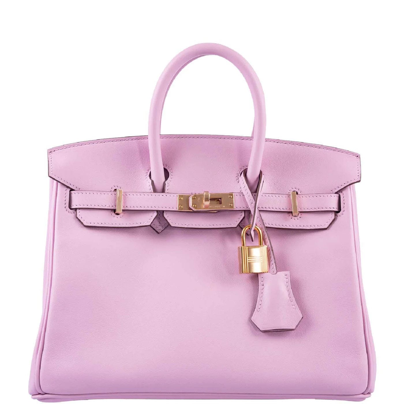 Hermes Birkin Bags with a Hand - Carved Leather DecorationHermes Birkin 25 Mauve Sylvestre Swift Rosegold HW #W SKCB-129160