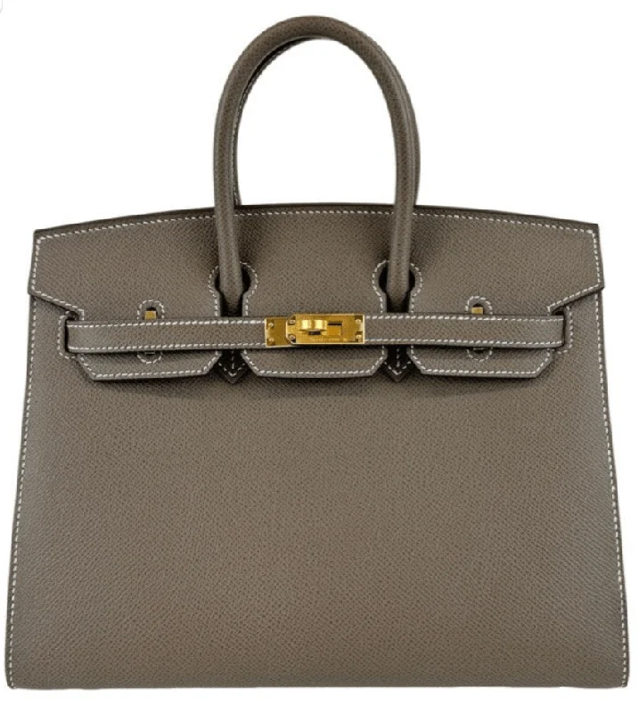 Hermes Birkin Bags with a Hand - Painted Monogram DesignHermes Birkin 25 Sellier Etoupe Epsom GHW #U SKCB-134711