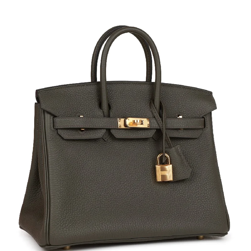 Hermes Birkin Bags in a Deep Navy Blue for a Classic and Elegant LookHermes Birkin 25 Vert de Gris Togo Gold Hardware