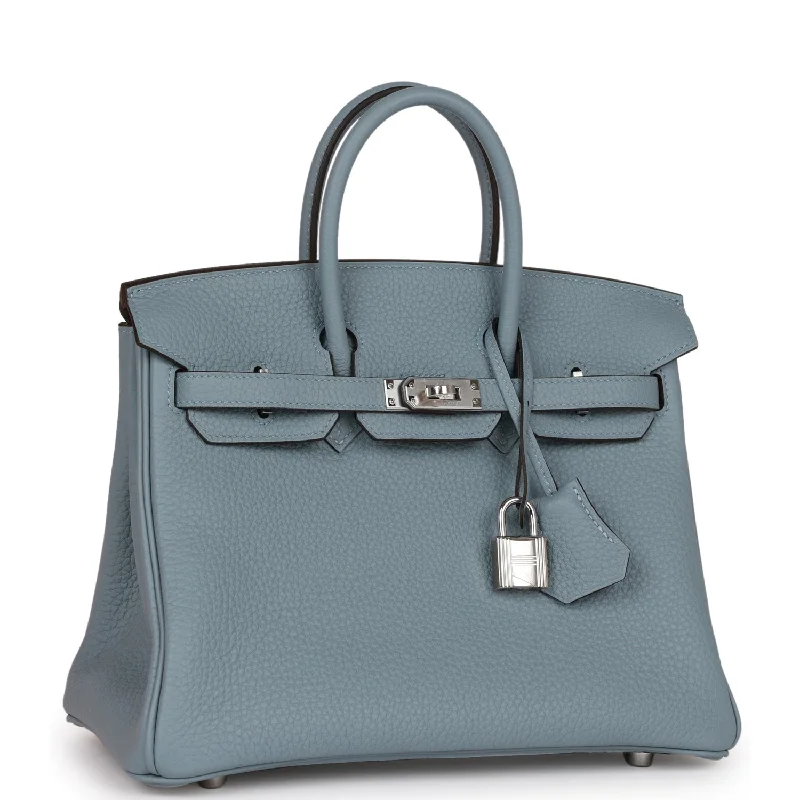 Hermes Birkin Bags in a Pale Mint Green for a Fresh and Refreshing LookHermes Birkin 25 Bleu Lin Verso Togo Palladium Hardware