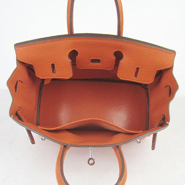 Hermes Birkin Bags in Matte Alligator Leather for a Sophisticated FinishHermes Birkin 25cm Handbag 6068 orange silver