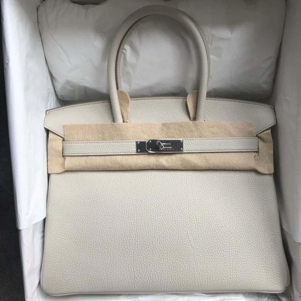 Hermes Birkin Bags with a Zippered Interior Compartment for Valuables**Hermes Birkin 30 Beton Togo PHW #U SKCB-135138