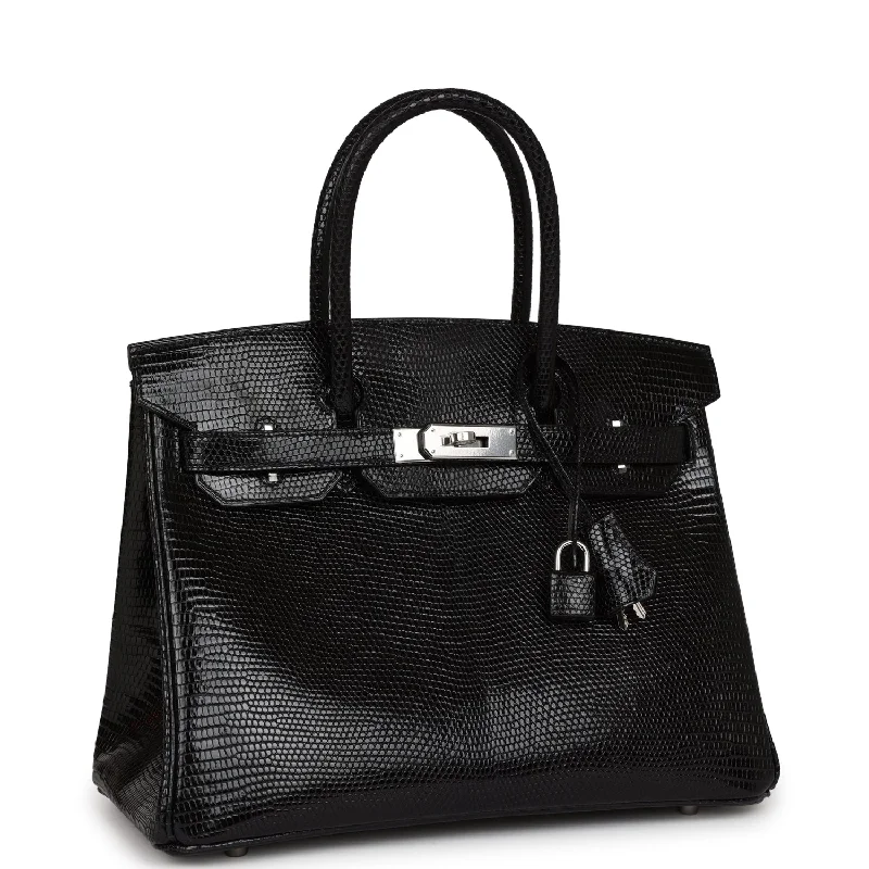 Hermes Birkin Bags with a Rope - Style Leather Handle for a Nautical Inspired LookHermes Birkin 30 Black Niloticus Lizard Palladium Hardware