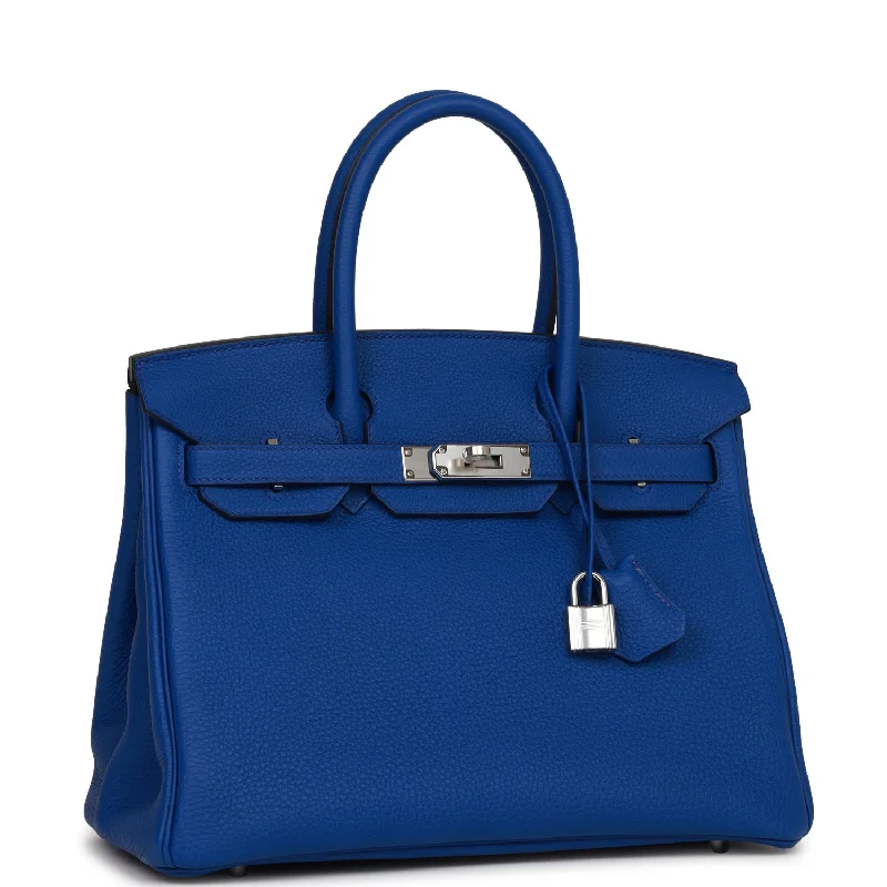 Hermes Birkin Bags in Exotic Python Leather for a Unique LookHermes Birkin 30 Bleu Royal Togo Palladium Hardware