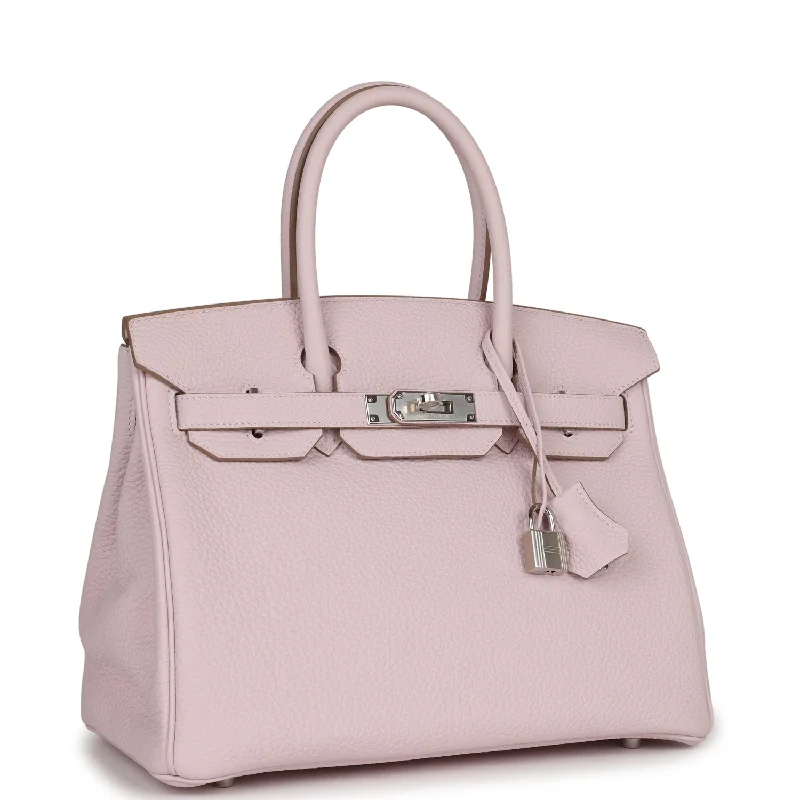 Hermes Birkin Bags with a Rope - Style Leather Handle for a Nautical Inspired LookHermes Birkin 30 Mauve Pale Clemence Palladium Hardware