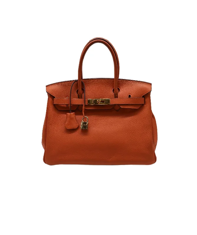 Hermes Birkin Bags with a Removable Interior OrganizerHermes Birkin 30 Orange Clemence with Dustbag, Clochette, Padlock & keys GHW RJC4407