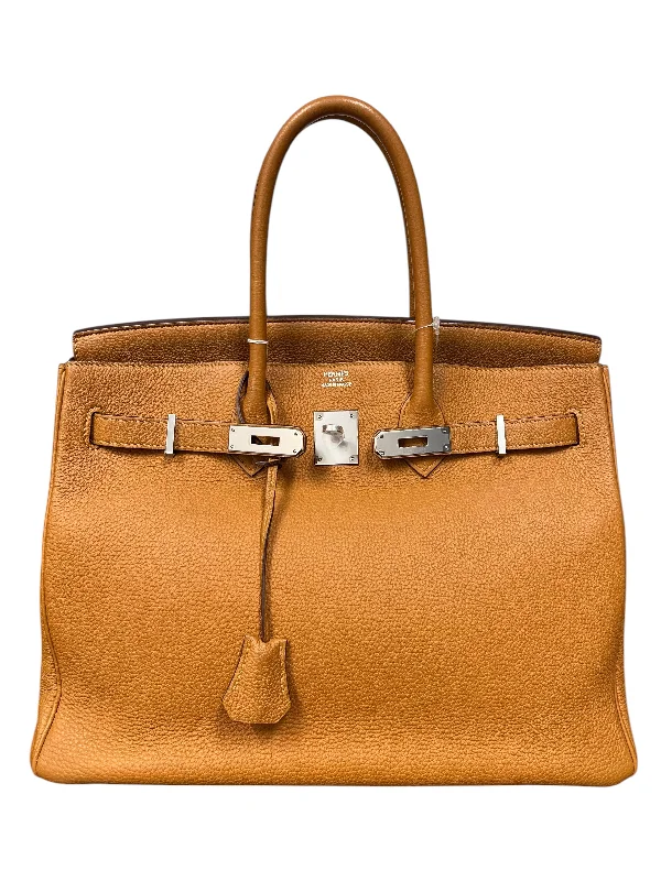 Hermes Birkin Bags in Smooth Box Calf Leather for a Timeless AestheticHERMES Birkin 35 Togo Natural Sable PHW T Stamp B0809DYNKT