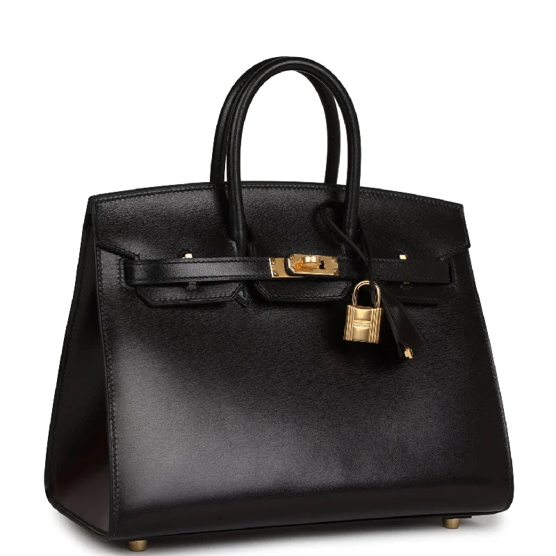 Hermes Birkin Bags in a Neutral Taupe Color for VersatilityHermes Birkin Sellier 25 Black Box Gold Hardware