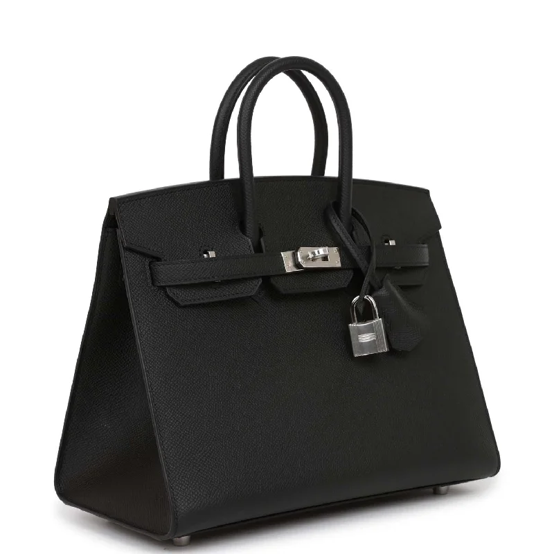 Hermes Birkin Bags with a Pebbled Leather Texture for a Rugged yet Elegant AppealHermes Birkin Sellier 25 Black Epsom Palladium Hardware