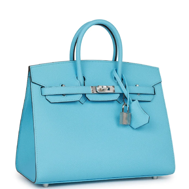 Hermes Birkin Bags with a Detachable Keychain HolderHermes Birkin Sellier 25 Celeste Epsom Palladium Hardware