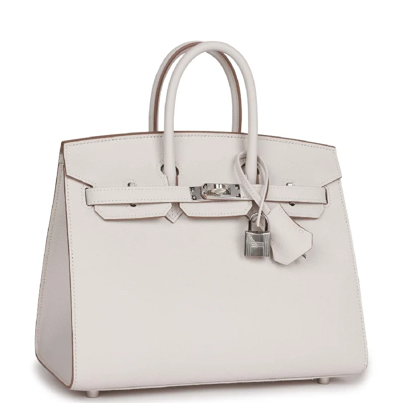 Hermes Birkin Bags with a Rope - Style Leather Handle for a Nautical Inspired LookHermes Birkin Sellier 25 Gris Pale Epsom Palladium Hardware