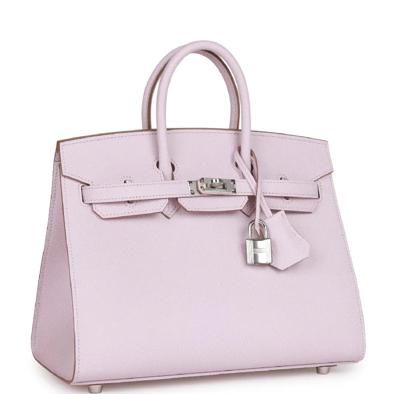 Hermes Birkin Bags with a Hand - Burnished Edge FinishHermes Birkin Sellier 25 Mauve Pale Epsom Palladium Hardware