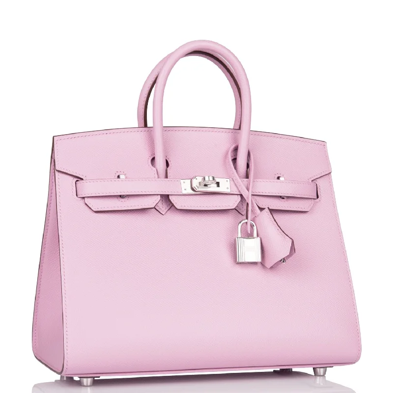 Hermes Birkin Bags with a Crystal - Embellished Lock for Added LuxuryHermes Birkin Sellier 25 Mauve Sylvestre Epsom Palladium Hardware