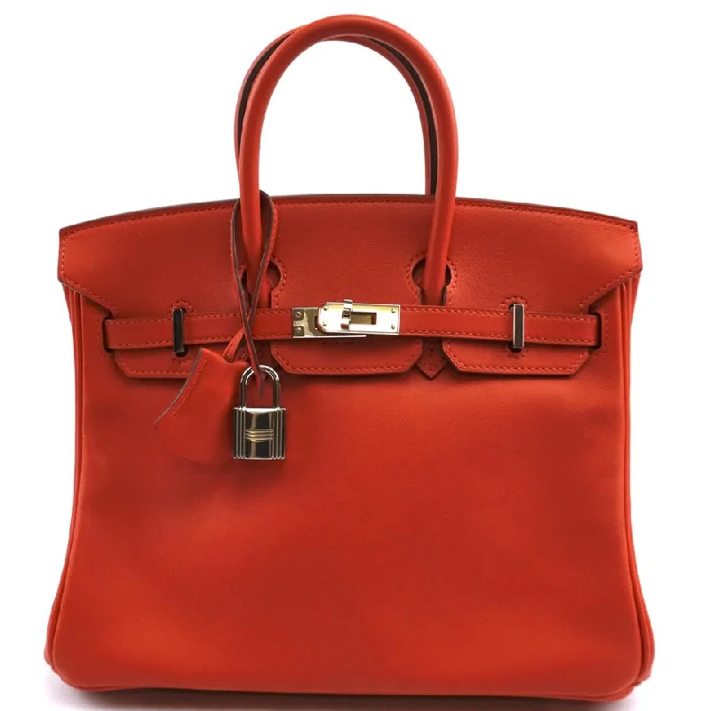 Hermes Birkin Bags with a Removable Coin Purse AttachmentHermes Birkin Ultra Rare 25 25cm Elegant Handbag Small Tote Capucine Red with Orange Undertone Swift Leather Satchel