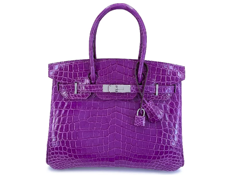 Hermes Birkin Bags with a Detachable Mirror Pocket InsideHermès Crocodile Birkin 30cm Shiny Niloticus Tote Bag PHW ZRE