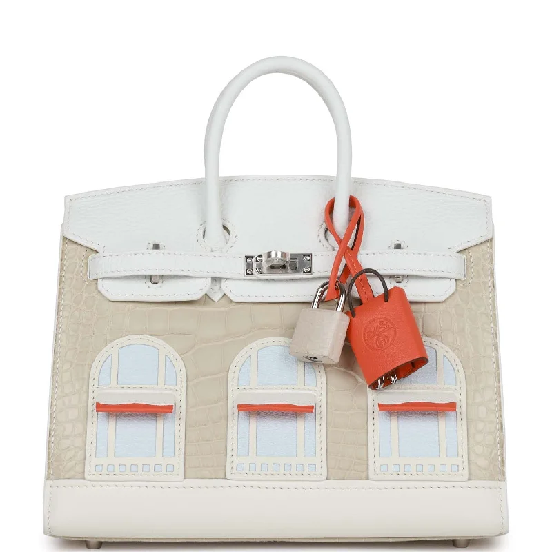 Hermes Birkin Bags in a Pale Mint Green for a Fresh and Refreshing LookHermes Sac Faubourg Birkin 20 White Matte Alligator Palladium Hardware