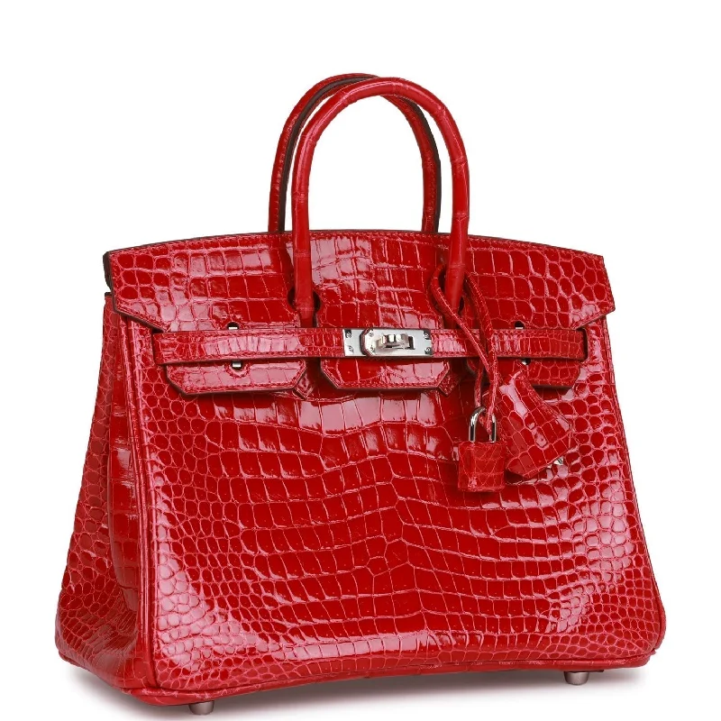 Hermes Birkin Bags with a Detachable Mobile Phone HolderHermes Special Order (HSS) Birkin 25 Braise Shiny Porosus Crocodile Palladium Hardware