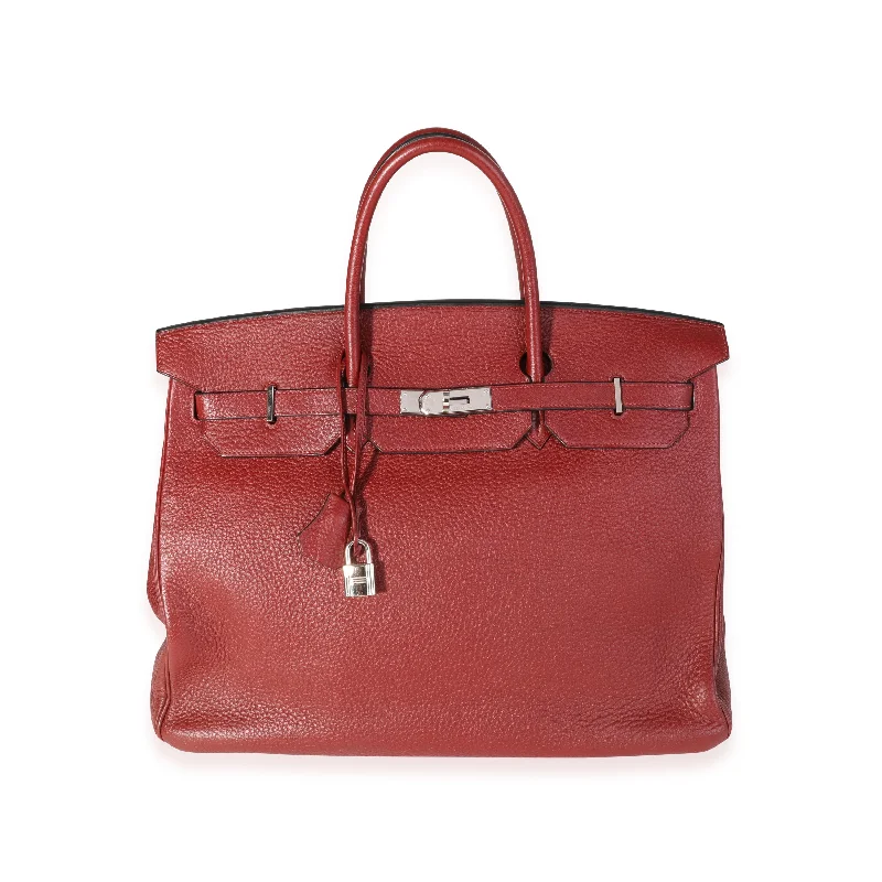 Hermes Birkin Bags with a Snap - Fastened Front Pocket for Easy AccessRouge H Clemence Birkin 40 PHW