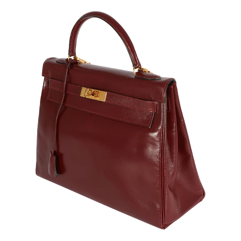 Hermès Kelly Bags with a flap - over closure and turnlock for a classic lookHermes Vintage Bordeaux Box Kelly 32