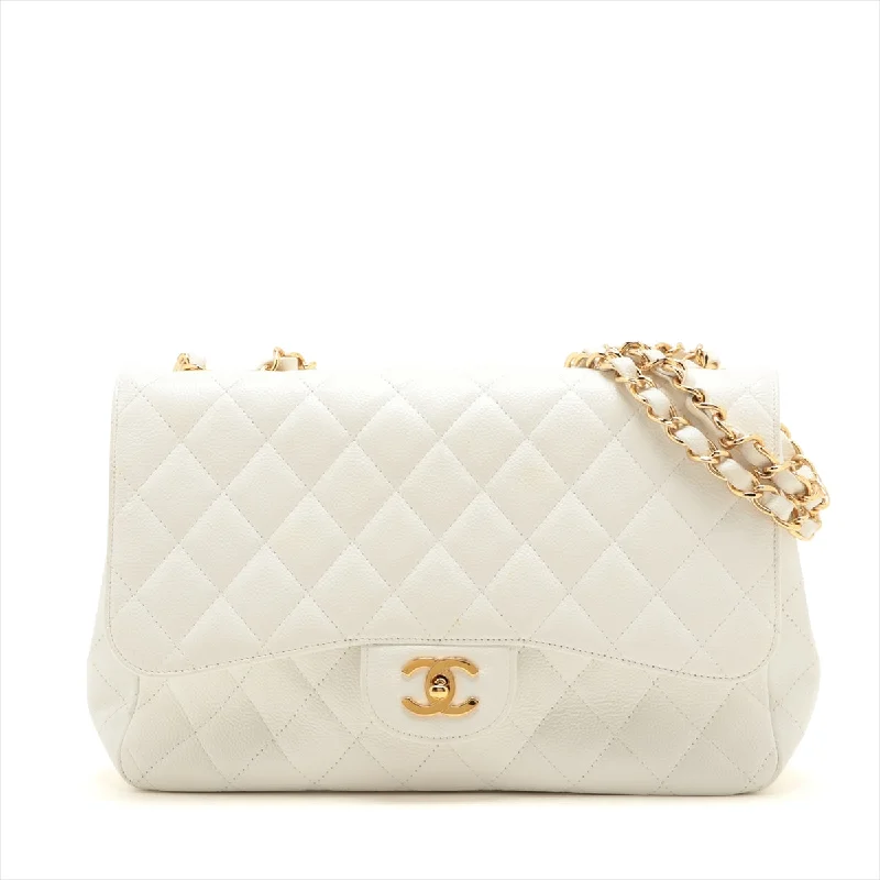 Chanel New Arrival Handbag with Gold HardwareCHANEL DECAMATRASE Caviar S Single Flap Double Chain Bag White Gold  11th