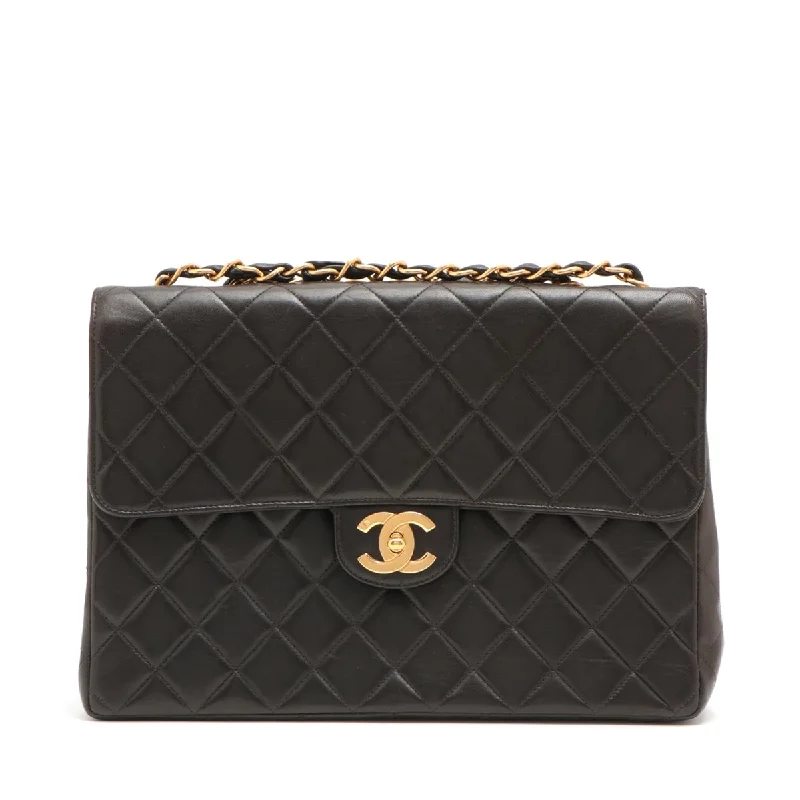 Chanel All - Match Handbag for Versatile StylingCHANEL DECAMATRASE Lambskinkin Single Flap Double Chain Bag Black Gold  4th