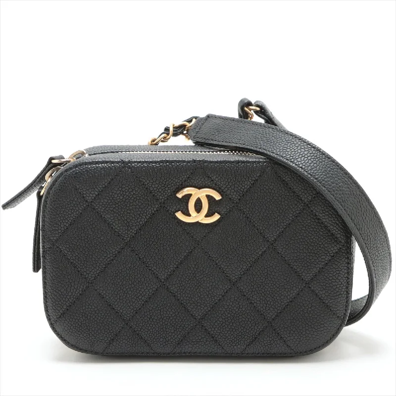 Chanel Vintage Inspired Handbag for Retro LoversChanel Matrasse Cavia S Waist Pouch Black Gold  28th