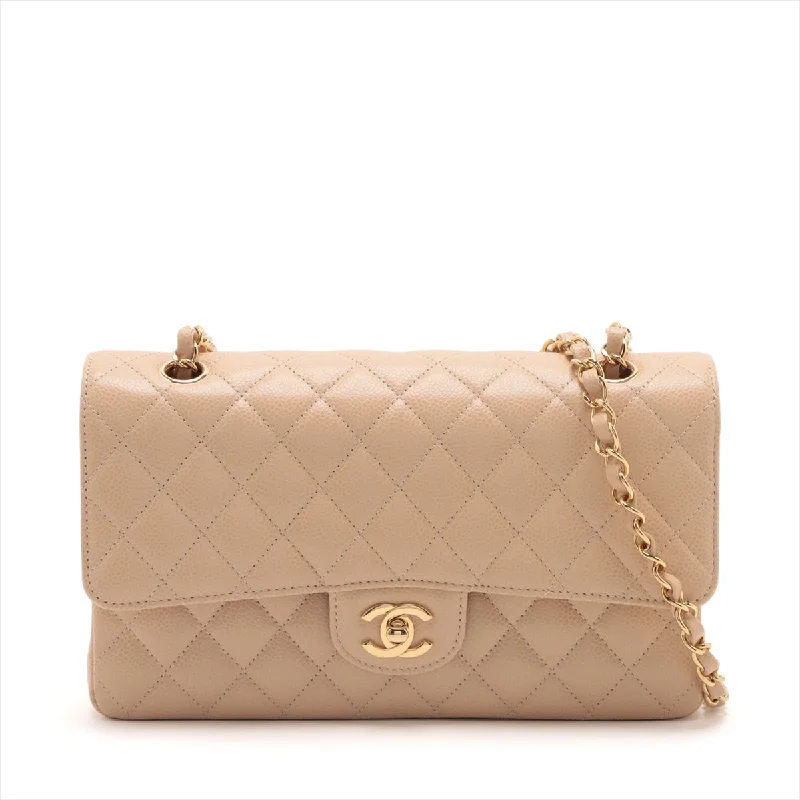 Chanel Black Handbag for Business MeetingsChanel Matrasse Caviar S Double Flap Double Chain Bag Beige Gold