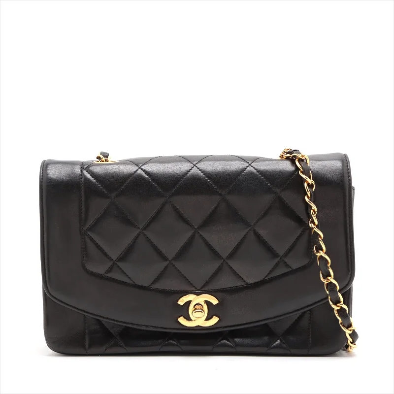 Chanel All - Match Handbag for Versatile StylingChanel Matrasse  Single Flap Single Chain Bag Diamond Flat Black Gold  2nd Turn-Lock Speech