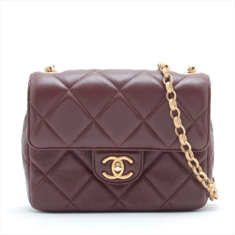 Chanel Designer Handbag with Unique DesignChanel Mini Lambskin  Single Chain Single Chain Bag Bordeaux Gold  IC Chip