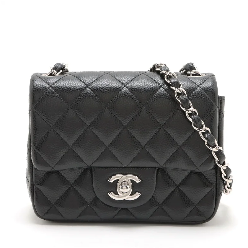 Chanel Designer Handbag with Unique DesignChanel Mini Matrasse Caviar S Single Flap Single Chain Bag Black Silver  19th