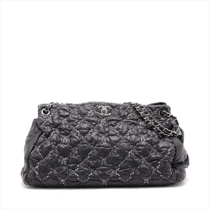 Chanel All - Match Handbag for Versatile StylingChanel Parivision Nylon Chain Shoulder Bag Black Silver Gold  14th