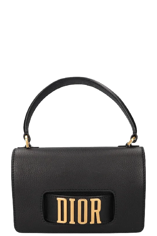 Christian Dior bags with a zip - top closure and multiple compartmentsCHRISTIAN DIOR Dio(R)evolution Top Handle Flap Bag Black