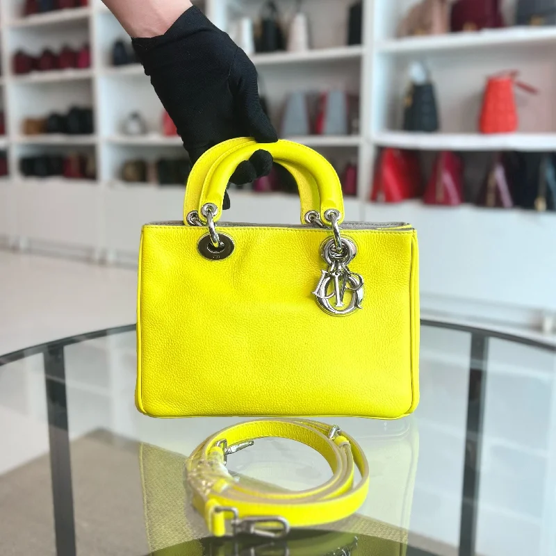 Fashion - forward Christian Dior tote bags for the modern womanDiorissimo Mini Lady Smooth Calfskin Leather Yellow SHW