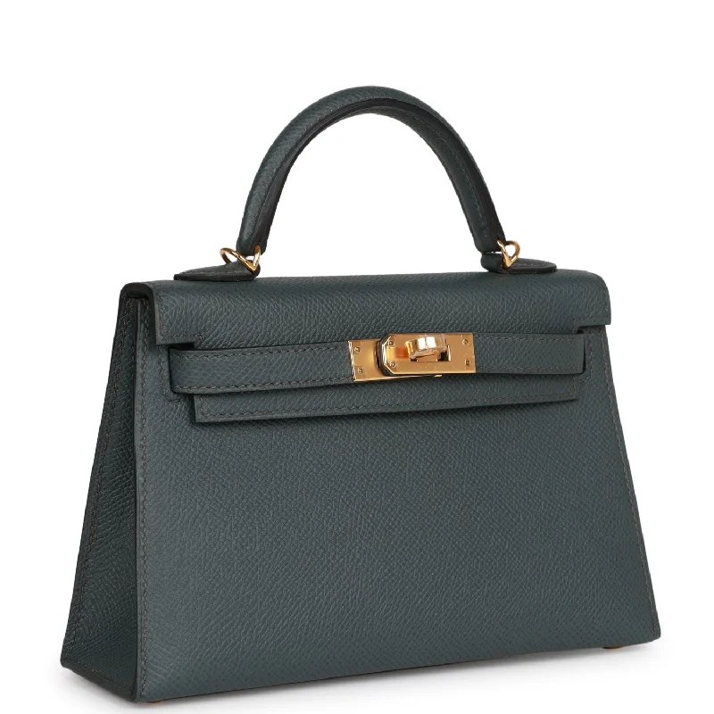 Hermès Kelly Bags with a detachable shoulder strap for versatilityHermes Kelly Sellier 20 Bleu Orage Epsom Gold Hardware