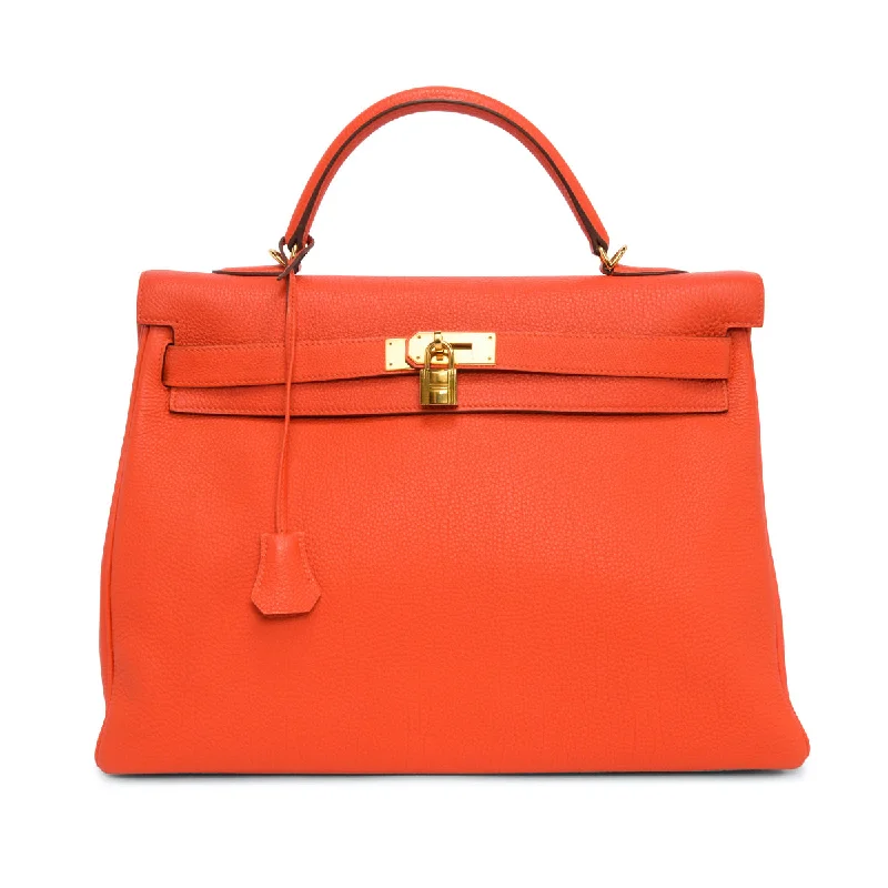 Hermès Kelly Bags with a detachable keychain holderHermes Capucine Togo Kelly 40 GHW