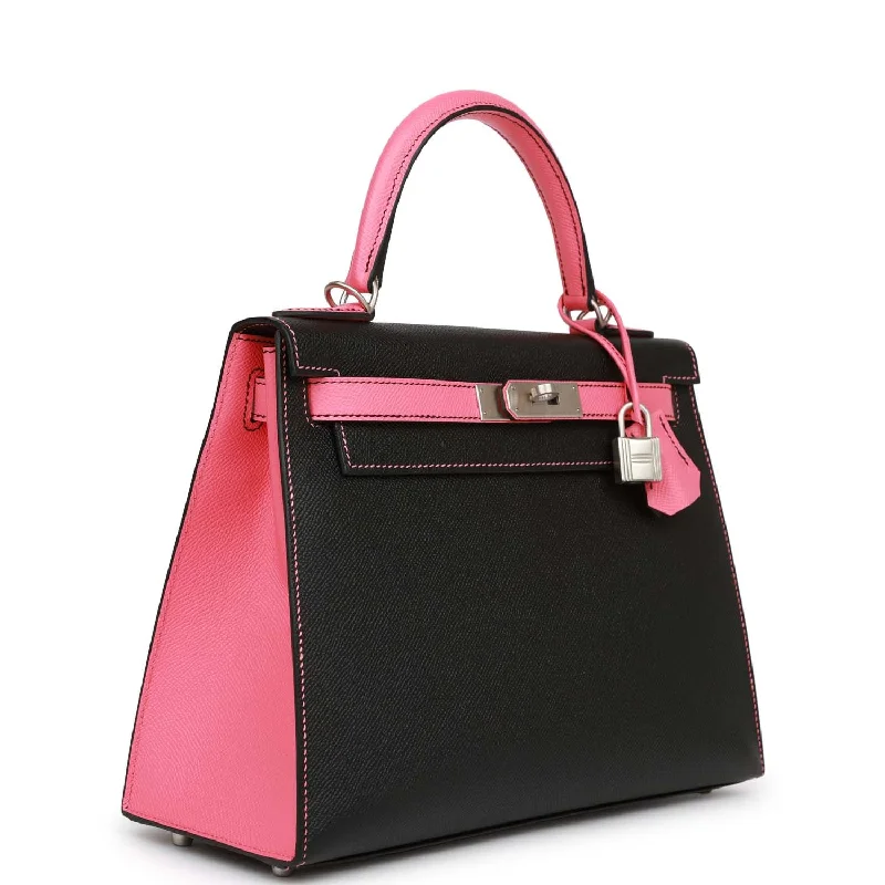 Hermès Kelly Bags in a bold orange for a standout appearanceHermes Special Order (HSS) Kelly Sellier 28 Black and Rose Azalee Epsom Brushed Palladium Hardware