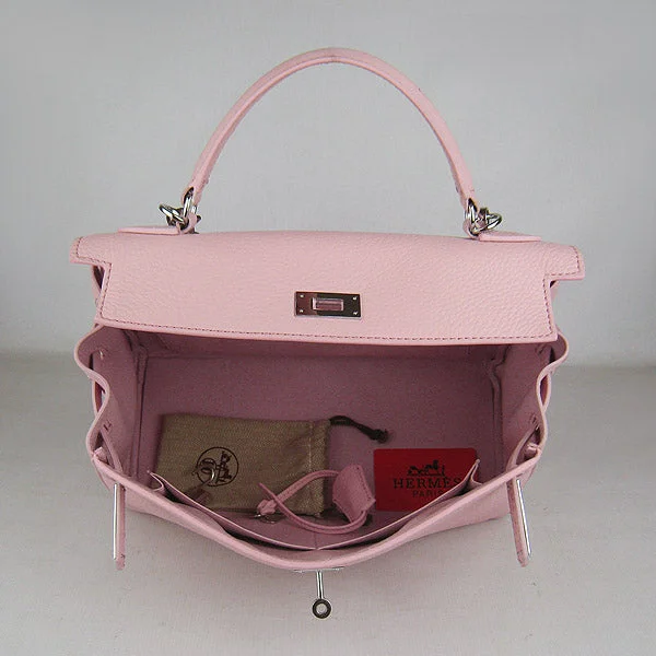 Hermès Kelly Bags with a detachable shoulder strap for versatilityHermes Kelly 32cm Togo Leather Handbag 6108 Pink Silver