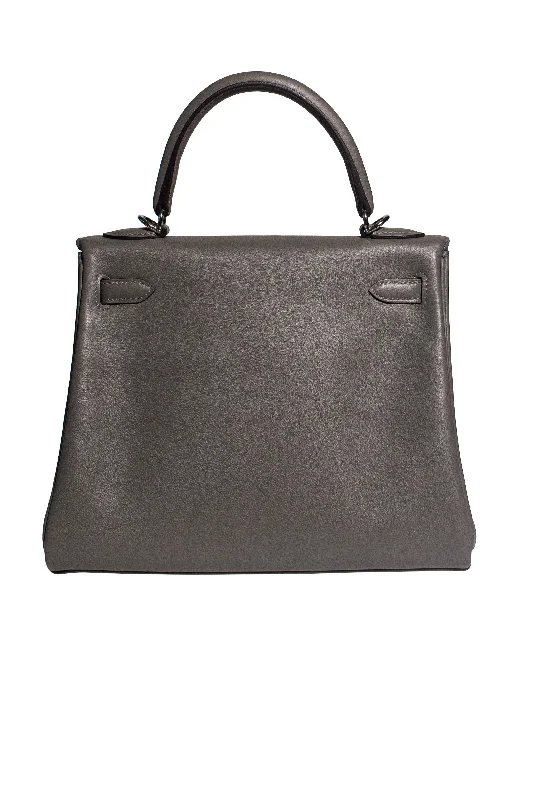 Hermès Kelly Bags with a detachable shoulder strap for versatilityHermes Kelly GRIS MEYER SWIFT PHW SIZE 25