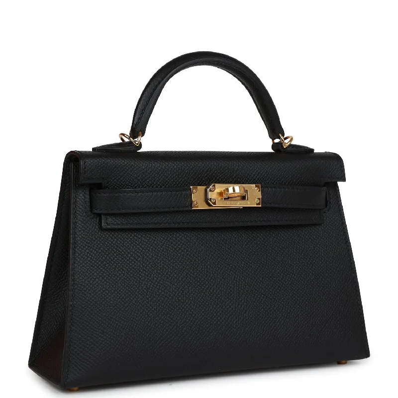 ·Hermes Kelly Sellier 20 Black Epsom Gold Hardware