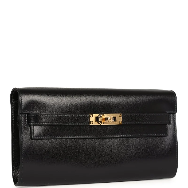 Hermès Kelly Bags with a contrast - colored interior liningHermes Kelly Wallet To Go Rock Black Box Gold Hardware