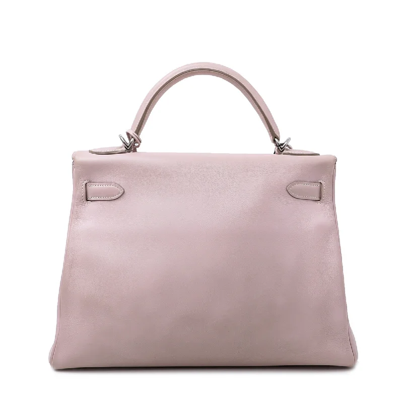 Hermès Kelly Bags with a back - pocket for additional storageHermes Rose Dragee Swift Kelly 28 Bag